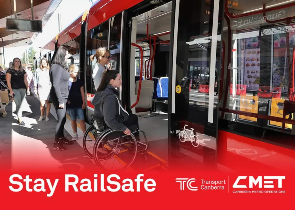 A wheelchair boarding the light rail